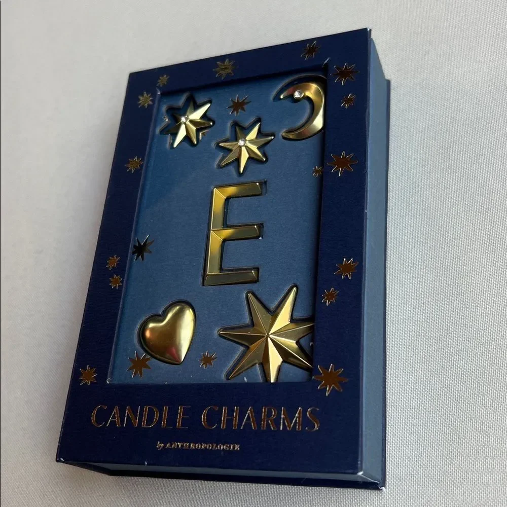 Anthropologie Gold Star and Moon Candle Charms